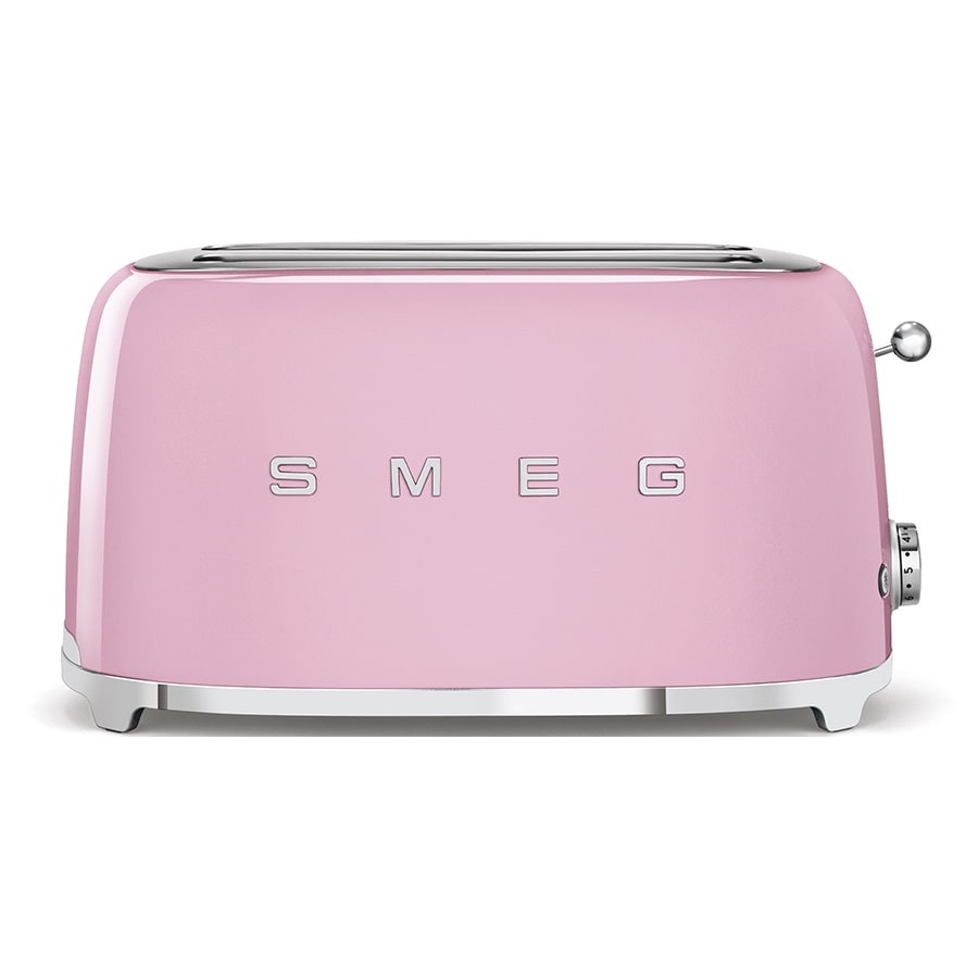Grille-pain Smeg TSF02PKEU rose, 2 fentes extra larges, 4 tranches, 6 niveaux de brunissement, 1500 W