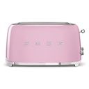 Grille-pain Smeg TSF02PKEU rose, 2 fentes extra larges, 4 tranches, 6 niveaux de brunissement, 1500 W
