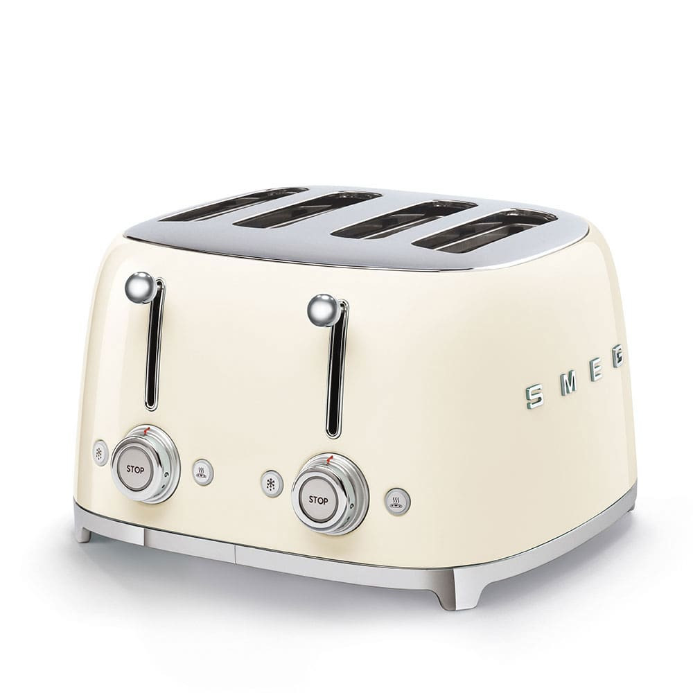 Grille-pain Smeg TSF03CREU 4 fentes, 6 niveaux de brunissement, éjection automatique, style années 50