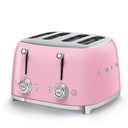 Grille-pain Smeg TSF03PKEU, 4 fentes, 6 niveaux de brunissage, fonctions bagel et décongélation, Rose