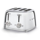 Grille-pain Smeg TSF03SSEU, 4 fentes, 6 niveaux de brunissage, fonctions bagel et décongélation