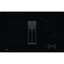 Plaque induction aspirante AEG TU84CF43CB noire, 4 foyers, 4 boosters, hotte intégrée Hob2Hood