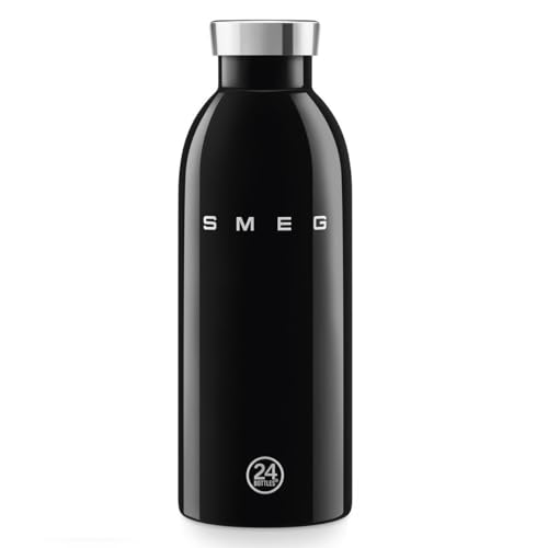 Gourde isotherme SMEG WBF01BL, 500 ml, acier inoxydable 18/8, double paroi, fermeture étanche
