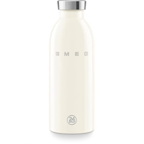 Gourde isotherme SMEG WBF01CR crème, 500 ml, acier inoxydable 18/8, double paroi, froid 24 h, chaud 12 h