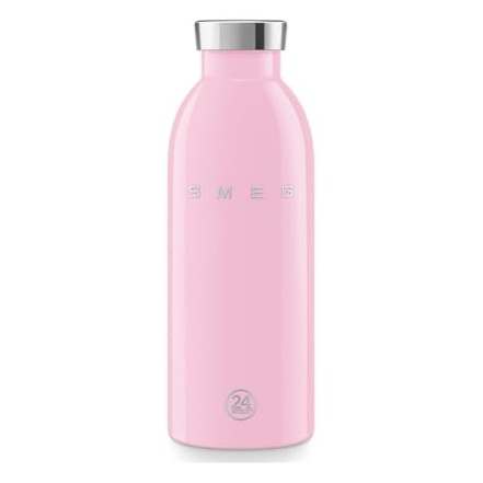 Gourde isotherme SMEG WBF01PK rose brillant, 500 ml, acier inoxydable 18/8, double paroi, fermeture étanche