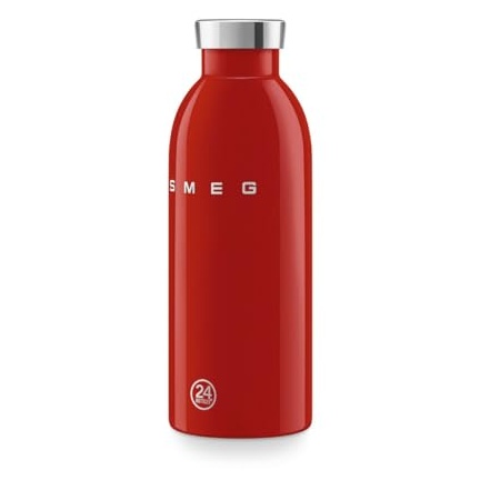 Gourde isotherme SMEG WBF01RD rouge brillant 500 ml, acier inoxydable 18/8, double paroi, fermeture étanche