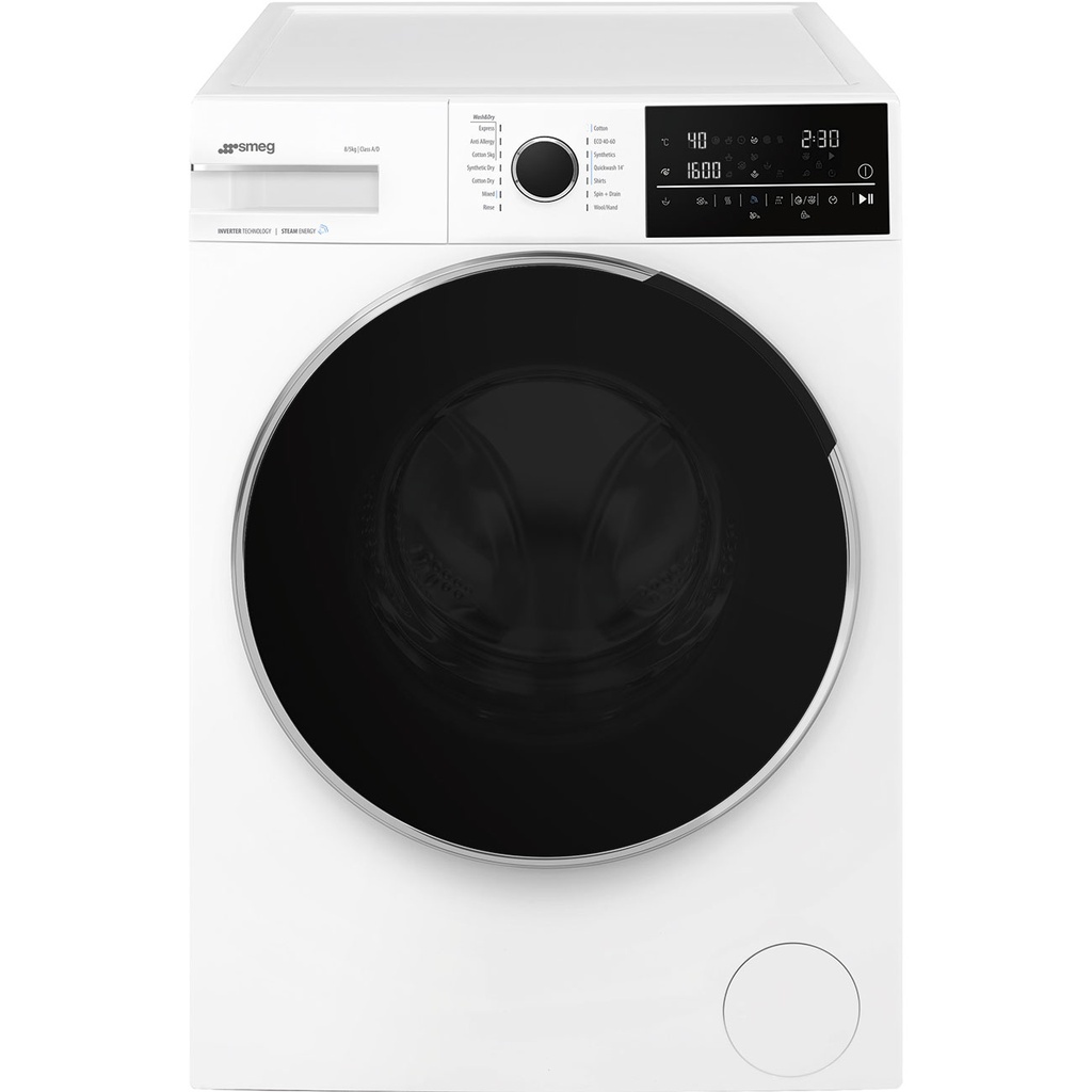 Lavante séchante Smeg WDN854SLDIN, 8 kg en lavage, 5 kg séchage pompe à chaleur, essorage 1400 tr/min