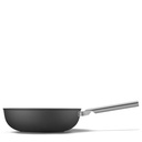 Wok SMEG WOF3002BLM 30 cm noir mat, aluminium forgé, revêtement céramique sans PFAS, tous feux dont induction