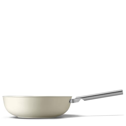 Wok SMEG WOF3002CRM 30 cm, céramique antiadhésive sans PFAS, tous feux dont induction, four 250°C
