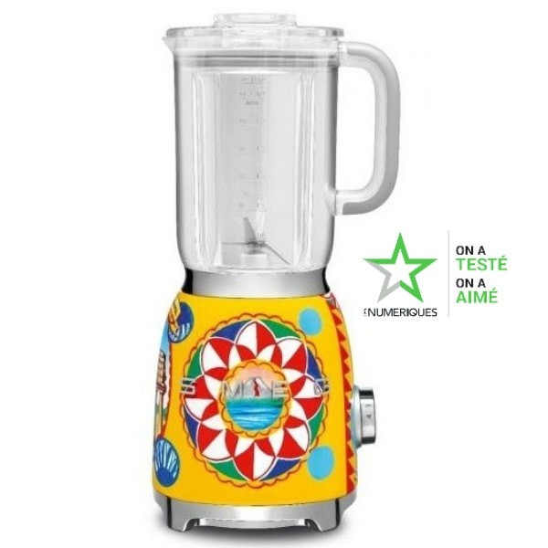 Blender Smeg BLF01DGEU Sicily is my love, bol 1,5 L, 800 W, 4 vitesses, fonction pulse, programme glace pilée