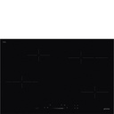 Plaque électrique SMEG SE484EMTD, 80 cm, 4 zones, céramique, noir, commandes tactiles