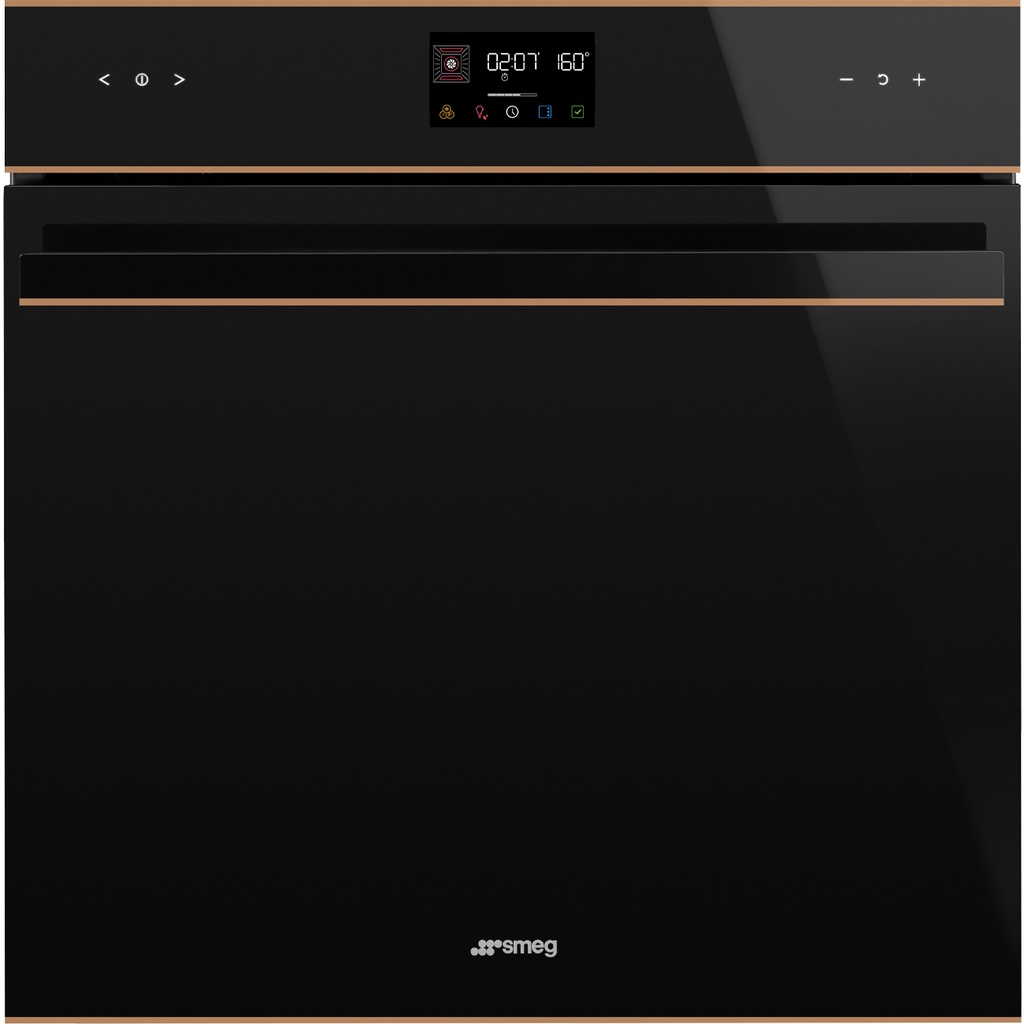 Four pyrolyse Smeg SOP6602TNR, 68 L, commandes tactiles, écran LCD, porte froide