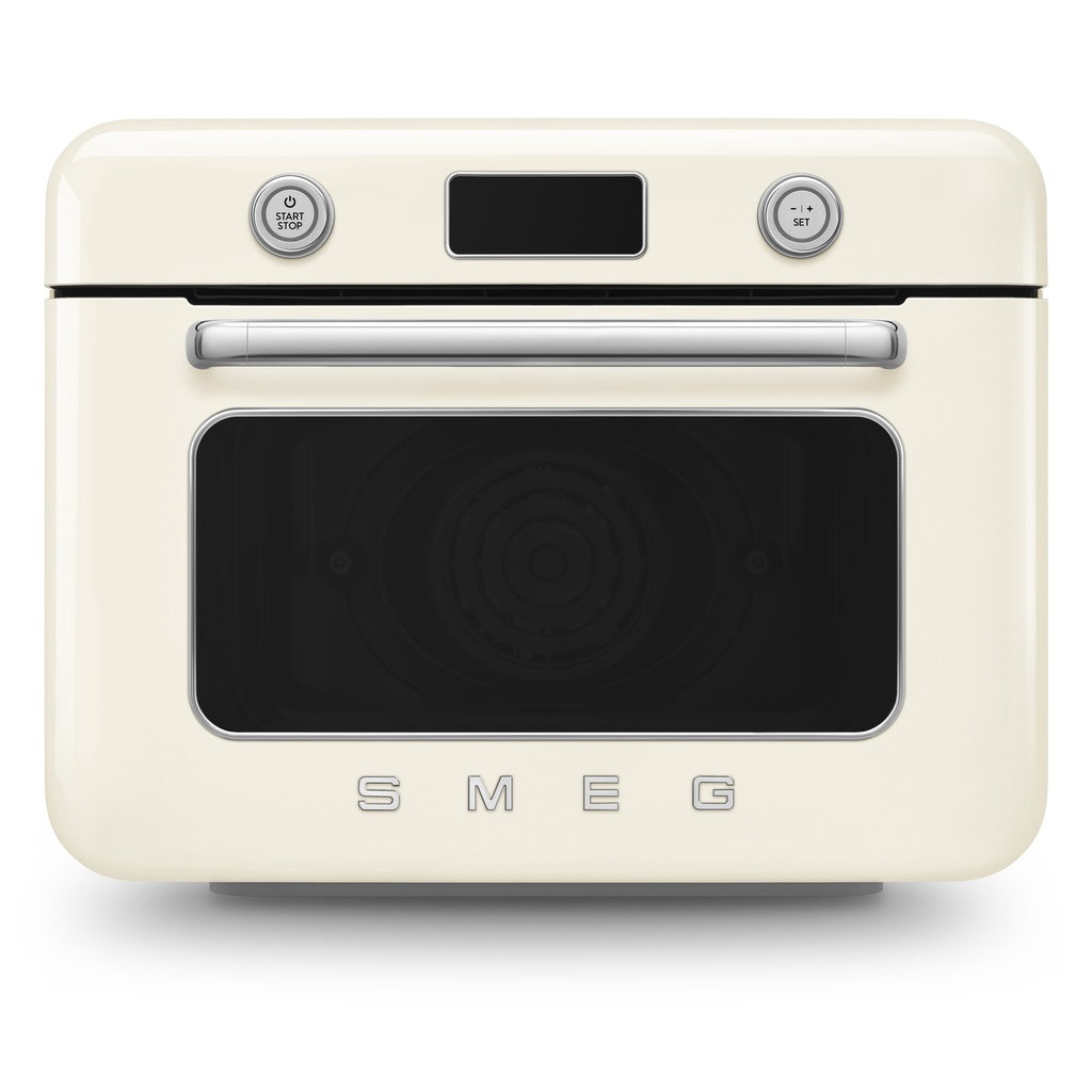 Four posable Smeg COF01CREU, cuisson vapeur et traditionnelle, écran LCD, réservoir 0,8 L, finition crème