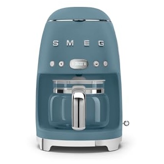 Machine à café filtre Smeg DCF02SBMEU Storm Blue, 10 tasses, réservoir 1,4 L, intensité réglable, 1050 W