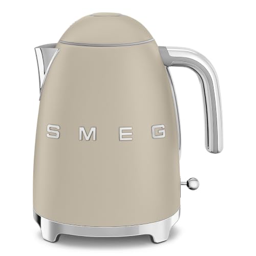 Bouilloire Smeg KLF03MLMEU 1,7 L, 2400 W, acier inoxydable, filtre anti-calcaire et indicateur de niveau d'eau