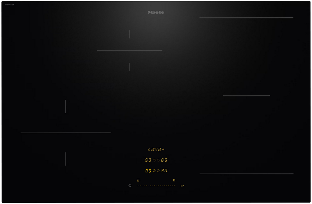 Plaque induction Miele KM8483FX, 4 zones de cuisson, zones PowerFlex, détection des casseroles, commande SingleSlide