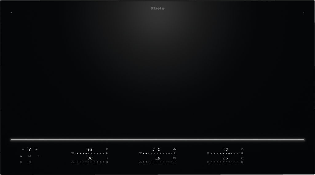 Plaque induction Miele KM8895-2FLD&MSENSE, zone complète MultiSlide, DiamondFinish, détection des récipients