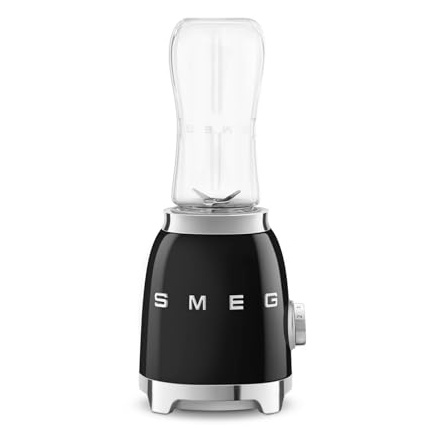 Blender Smeg PBF01BLEU, mélangeur de table 300 W, bol Tritan 0,6 L, corps en acier inoxydable, noir