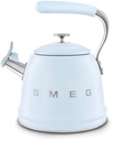 Bouilloire sifflante SMEG WKF01PB Bleu Azur, 2,3 lt, inox, compatible induction, gaz et vitrocéramique