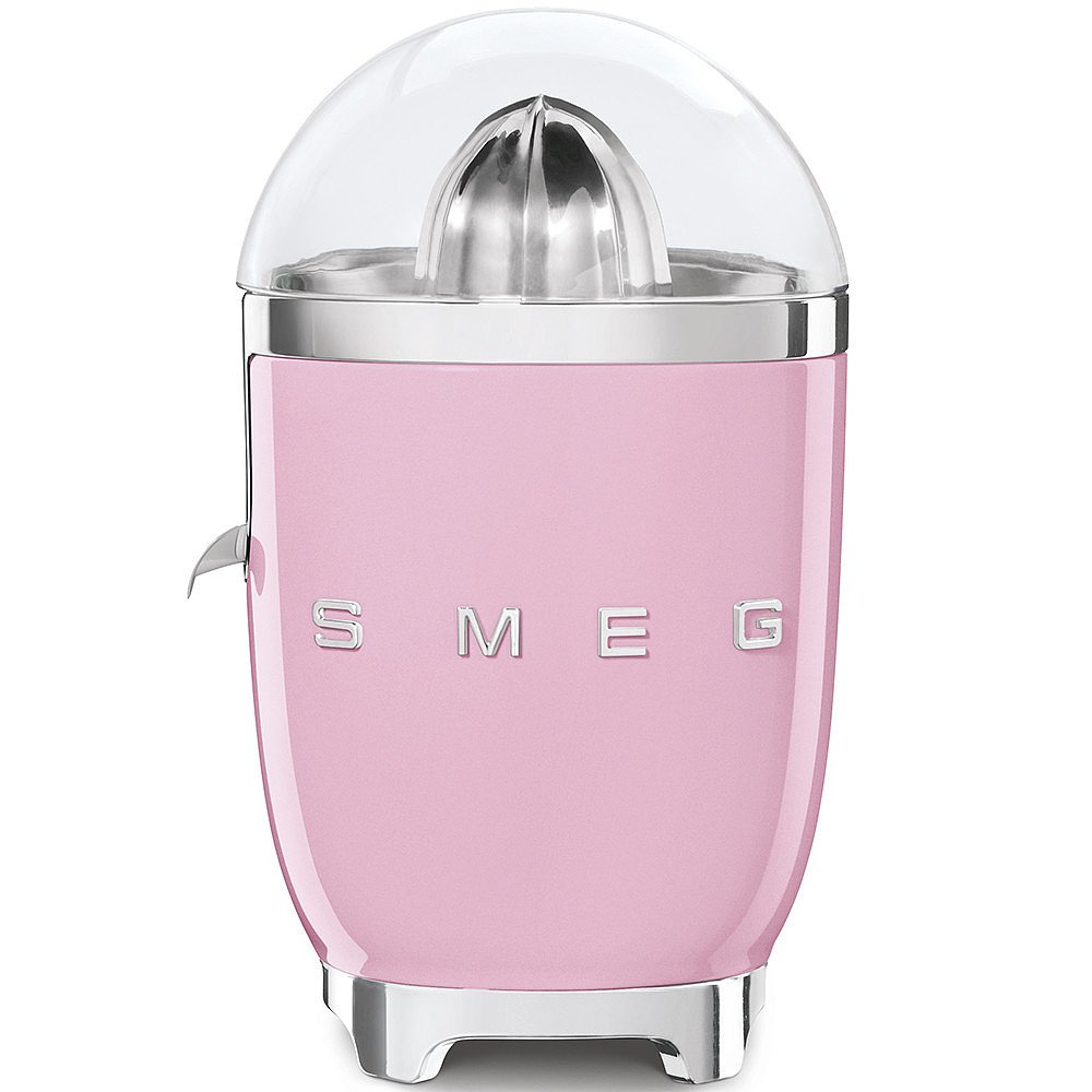 Presse-agrumes Smeg CJF01PKEU rose style années 50, cône universel en inox, bec anti-goutte, 70 W
