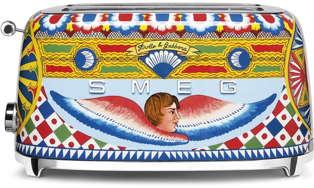 Grille-pain Smeg TSF02DGEU Dolce&Gabbana, 2 fentes, 4 tranches, 6 niveaux de brunissement, 1500 W