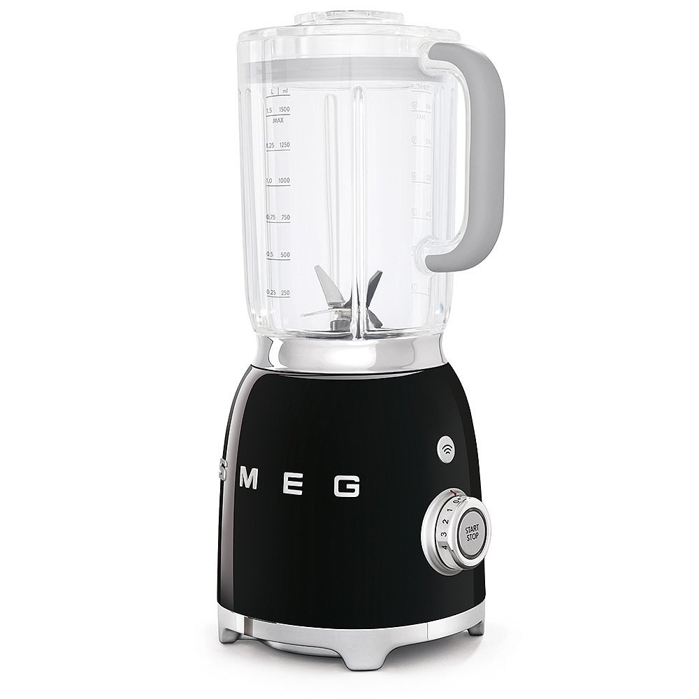 Blender Smeg BLF01BLEU, bol 1,5 L, 800 W, 4 vitesses, fonction pulse et programme glace pilée