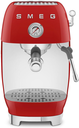 Machine à expresso Smeg ECF03RDEU semi-automatique, réservoir 1,4 L, pression 15 bar, café moulu, rouge