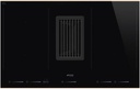 Plaque induction avec hotte intégrée SMEG HOBD682R1, 4 foyers, 80 cm, cadre cuivre, commandes tactiles