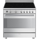 Piano de cuisson Smeg SCD91CMX9 Concerto, 5 foyers vitrocéramique, four 115 L chaleur tournante, Vapor Clean