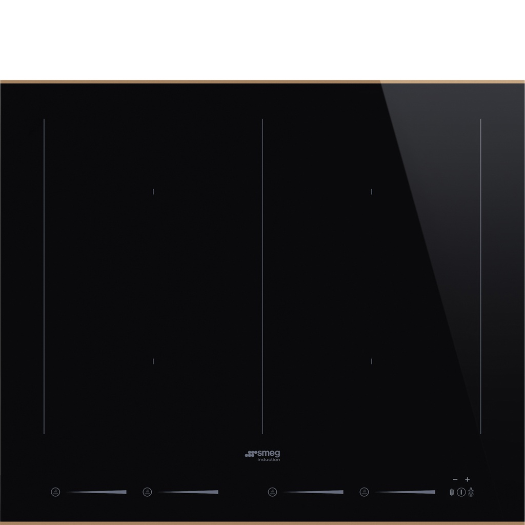 Plaque à induction Smeg SIM6644R, 60 cm, 4 foyers, multizones, commandes tactiles à slider, noire