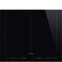 Plaque à induction Smeg SIM6644R, 60 cm, 4 foyers, multizones, commandes tactiles à slider, noire