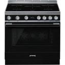 Piano de cuisson Smeg CPF9IPBL, induction 5 zones, four électrique 115 L, écran TFT, programmateur numérique