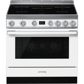 Piano de cuisson Smeg CPF9IPWH, plaque induction 5 zones, four électrique 115 L, 10 fonctions, blanc