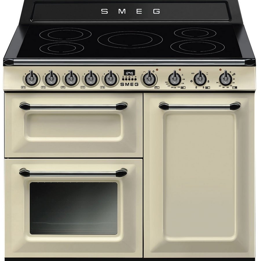 Piano de cuisson Smeg TR103IP2 Crème, plaque induction 5 foyers, four 61 L chaleur tournante, second four 84 L