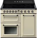 Piano de cuisson Smeg TR103IP2 Crème, plaque induction 5 foyers, four 61 L chaleur tournante, second four 84 L