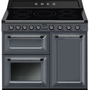 Piano de cuisson Smeg TR103IGR2, induction 5 foyers, deux fours dont 61 L, nettoyage Vapor Clean