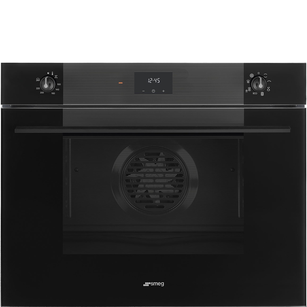 Four Smeg SO5100TB3 noir, 77 L, chaleur tournante, quantité de programmes de cuisson: 8, autonettoyant vapeur
