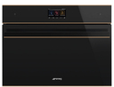 Four compact micro-ondes combiné SMEG SO4604M2PNR, encastrable, 40 L, noir, 150 recettes automatiques