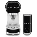 Machine à expresso SMEG ECF12BLEU, 1,1 L, 1350 W, 15 bar, noir chrome argent