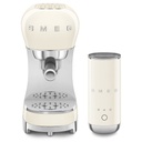 Machine à expresso Smeg ECF12CREU, 15 bar, réservoir 1,1 L, café moulu, thermoblock, chauffe-tasses