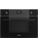 Micro-ondes combiné Smeg SO4101M1B3 Linea noir, 40 L, 3100 W, convection, grill, autonettoyant, sécurité enfant