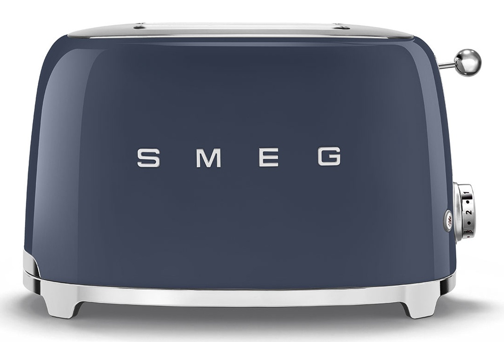 Grille-pain SMEG TSF01NBEU, 2 tranches, 950 W, Bleu Chrome, acier inoxydable