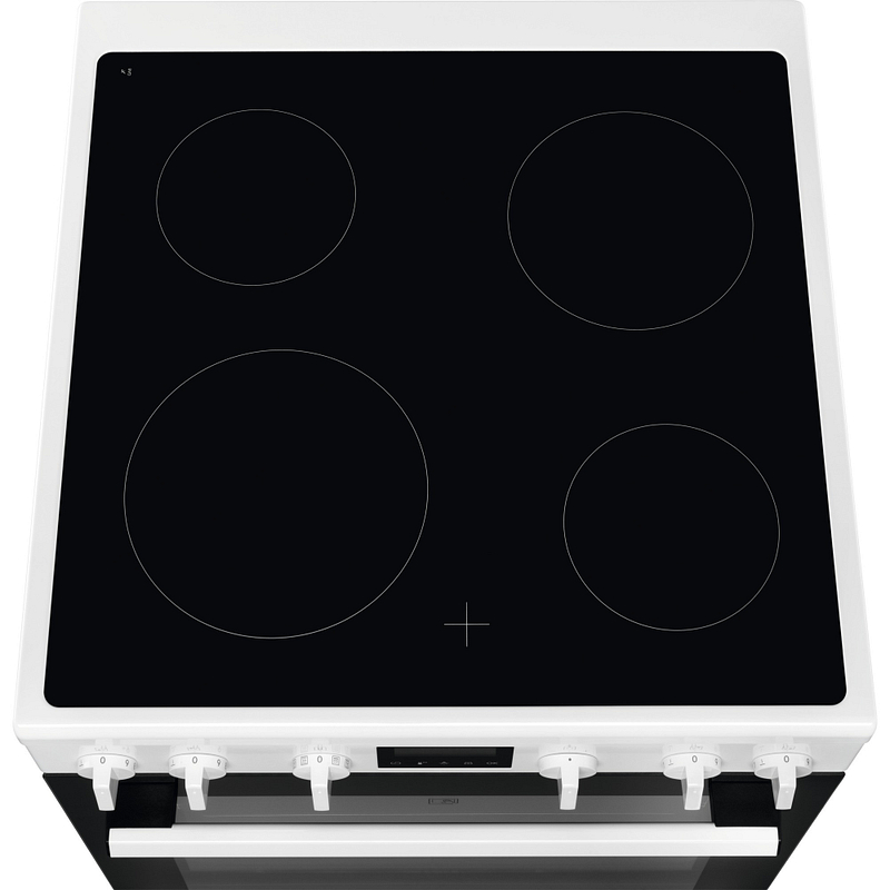 Cuisinière vitrocéramique Electrolux LKR64890BW, four pyrolyse, chaleur tournante pulsée, grilloir électrique