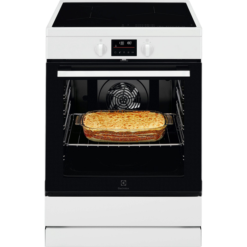 Cuisinière induction Electrolux LKI64890CW 60x60, 3 foyers, four pyrolyse, chaleur tournante pulsée