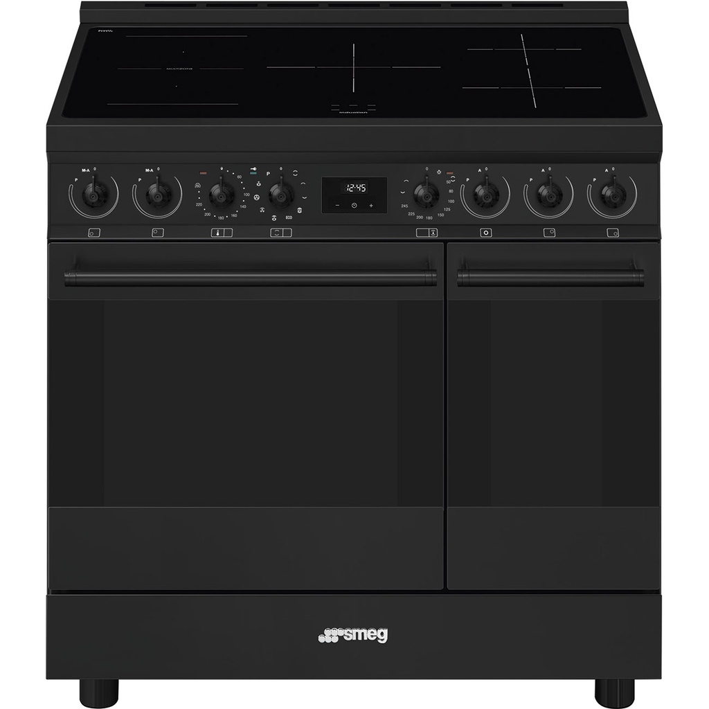 Cuisinière électrique SMEG C92IPN2, 90 cm, 5 zones induction, 2 fours, classe A