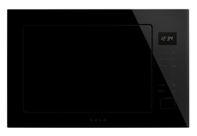 Micro-ondes gril encastrable Smeg FMI225BI, 25 L, 900 W, gril à quartz 1000 W, commandes tactiles, noir