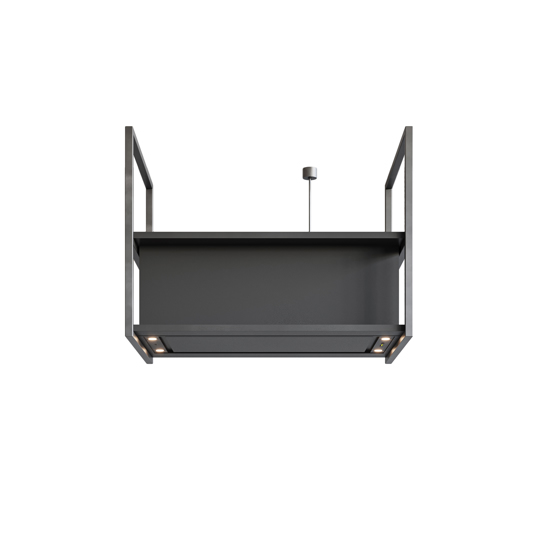 Hotte centrale à recyclage Novy Pureline Frame Mineral Black  - largeur 120 cm - moteur intégré - 2 cadres - hauteur des cadres 80 cm