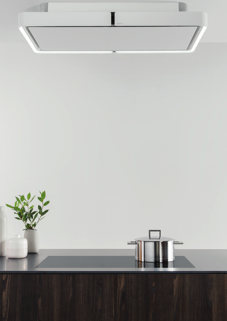 Plafonnier Novy Cloud extra-plat à recyclage - largeur 110 cm - blanc - moteur intégré - Novy Connect