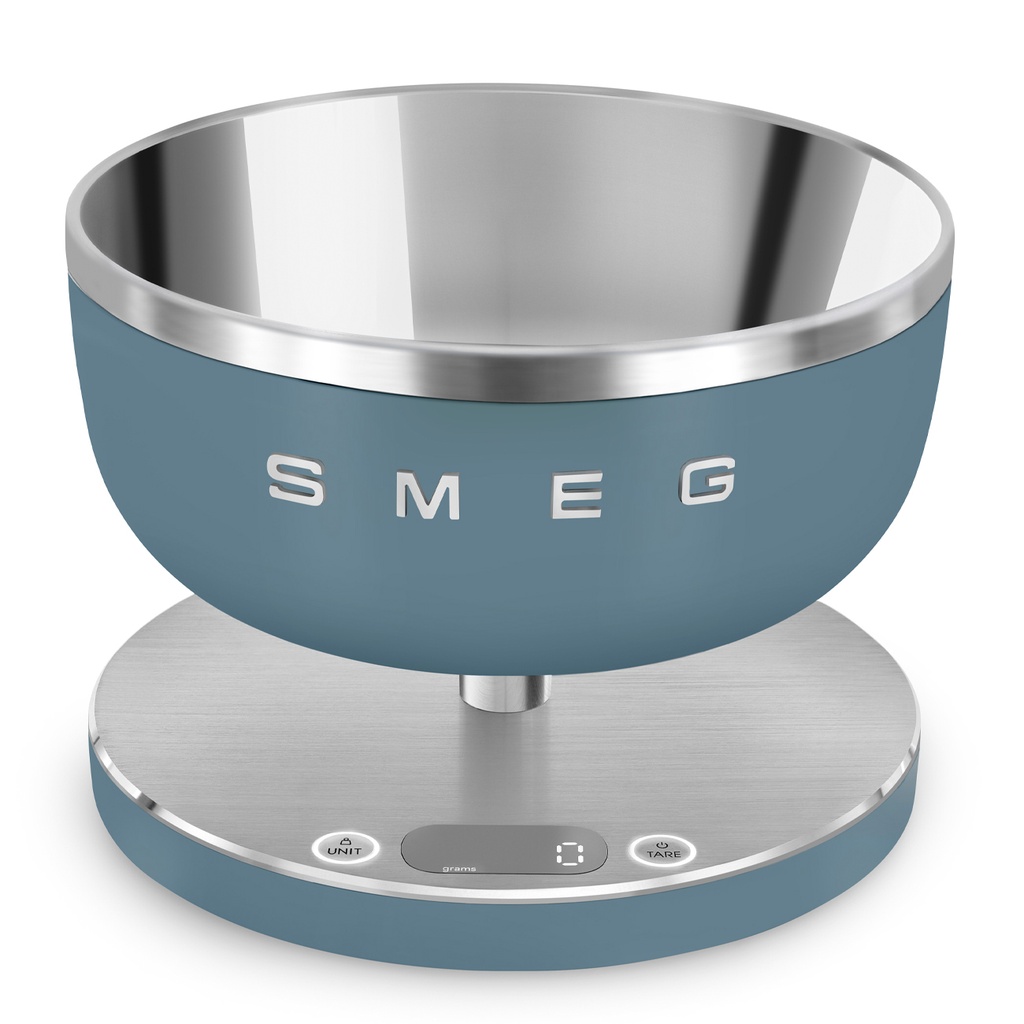 Balance de cuisine SMEG KSC01SBMWW, 5 kg, 1 g précision, LED blanc, bleu