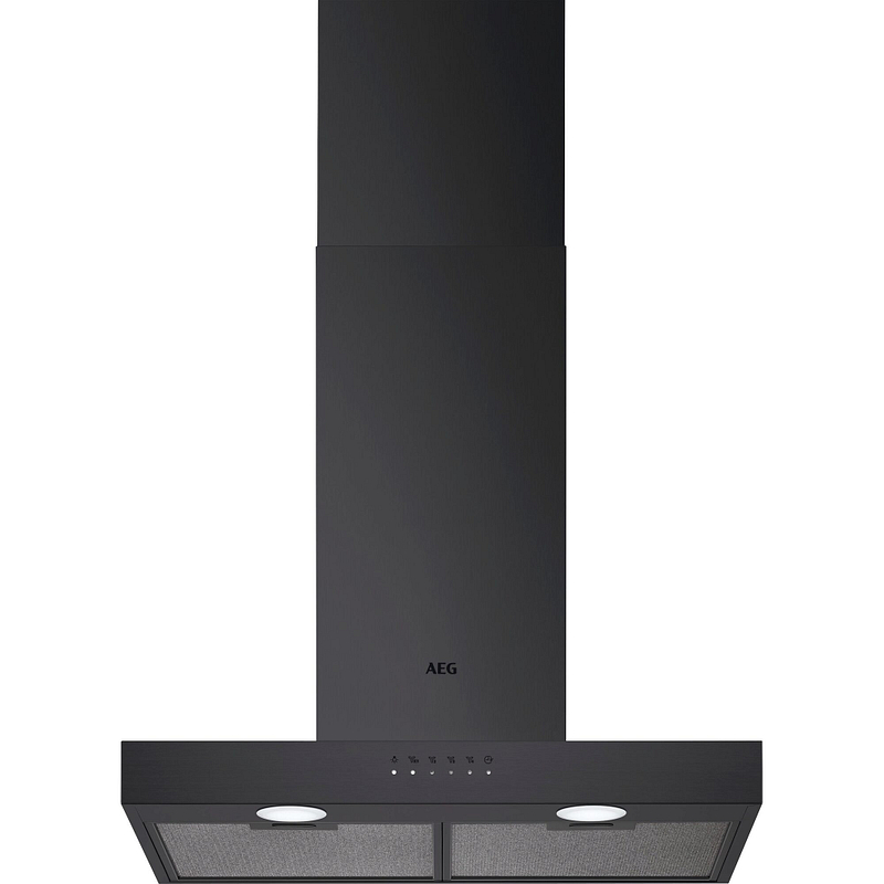 Hotte décorative AEG DBE5671R murale noire, 570 m³/h, 2 éclairages LED, 3 vitesses, classe énergétique A